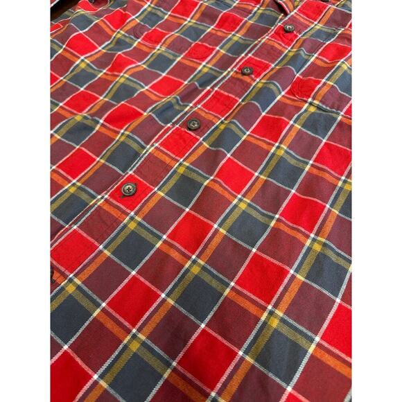 Duluth Trading Free Swingin Flannel Button Down Men XL Plaid Preppy Fall Hiking - Picture 7 of 7